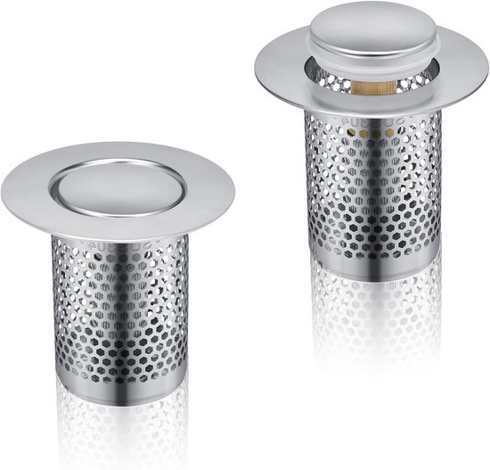 2er-pack 33 X 50 Mm Abflusssiebe, Kupferkern, Edelstahlfeder, Anti-verstopfungs-spülbeckenfilter Für Haare Und Speisereste
