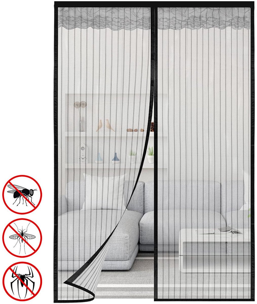 Magnetischer Fliegengitter-türvorhang, Bohrfreies Netzrollo (120 X 240 Cm)