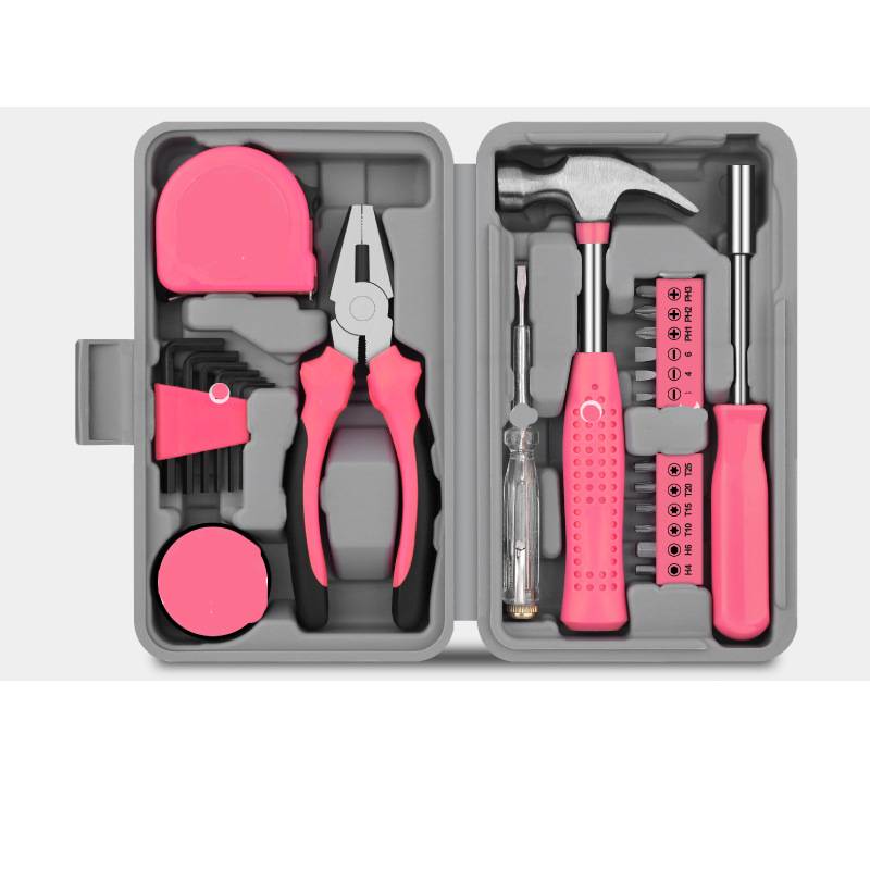 24-teiliges Pinkes Werkzeugset Für Frauen – Mini-diy-set Mit Grundlegenden Handwerkzeugen Für Zuhause Und Büro, Kompakter Werkzeugkasten Für Heimwerkerprojekte Und Den Täglichen Gebrauch