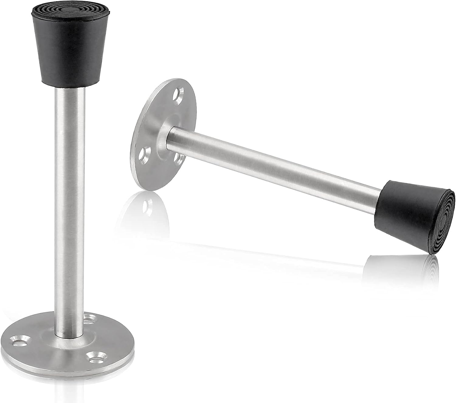 2er-pack Türstopper Aus Edelstahl, Robust, 5 Zoll (127 Mm) Zur Wandmontage, Mit Gummispitze, Dämpft Zum Schutz Von Wänden Und Türen, 4,7 Zoll (120 Mm)