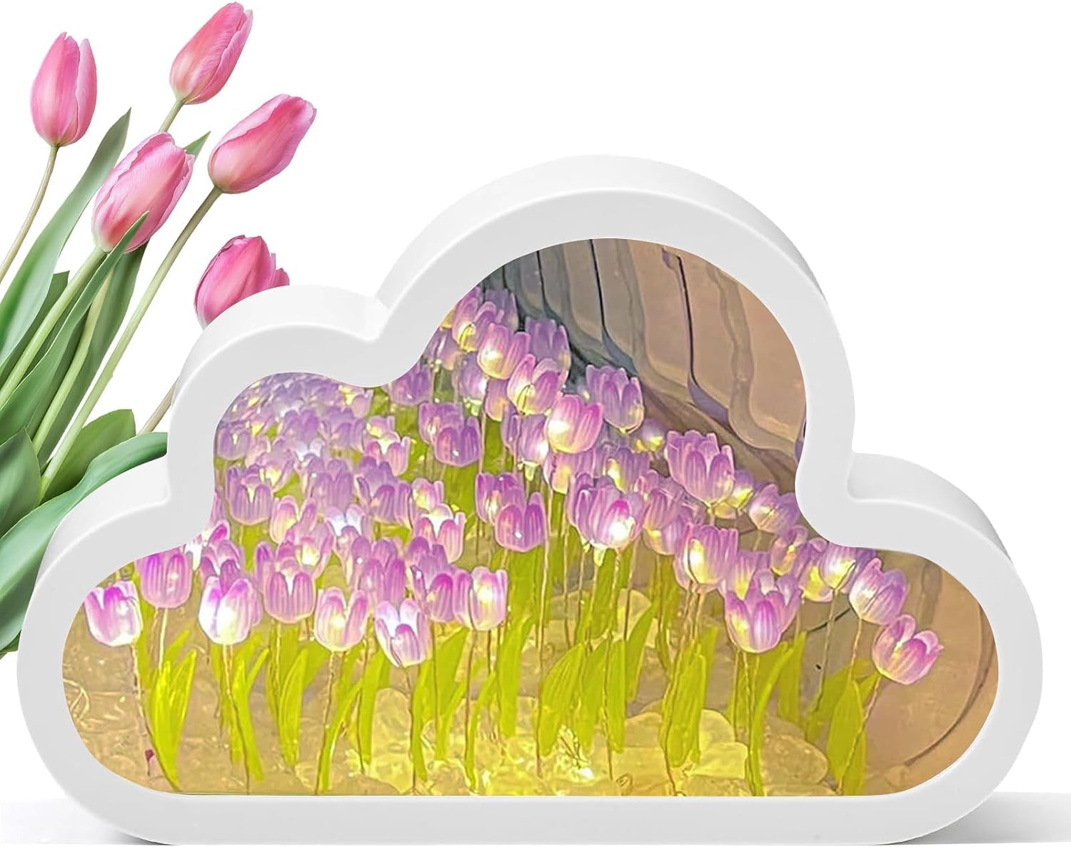 Diy-tulpenwolkenlampen-materialset – Tulpenlampe – Schlafzimmer – Led-tulpenlampe – Badezimmer – Schlafzimmer – Wohnzimmer – Büros
