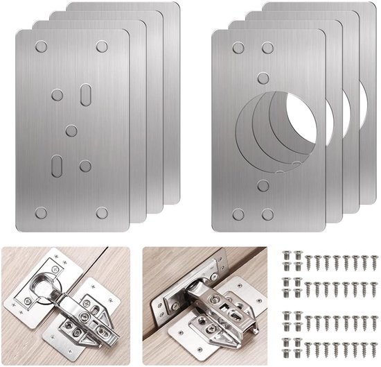 Montageplatten-set Mit Schrauben Zur Reparatur Von Möbelscharnieren