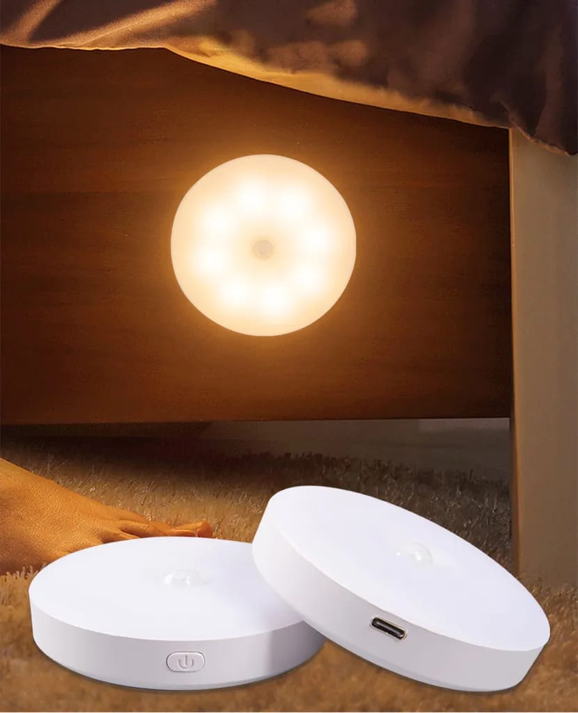 2er-pack Kabellose Led-nachtlichter Mit Bewegungsmelder Und Usb-c-anschluss – Warmgelb