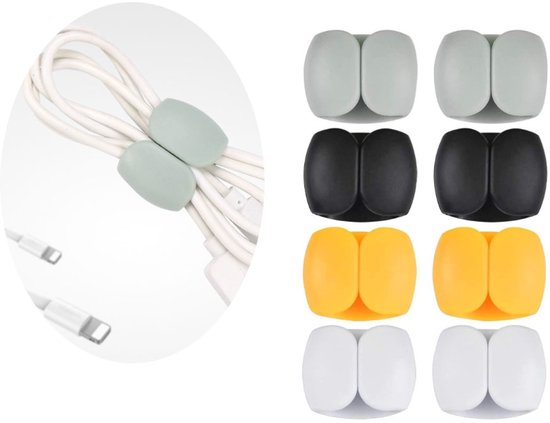 8 Stück, Selbstklebende Kabelklemmen, Kabelclips, Drahtseilklemmen, Kabelorganisatoren, Kabelbinder, Kabeltrommeln, Küchenorganisatoren, Selbstklebendes Kabel
