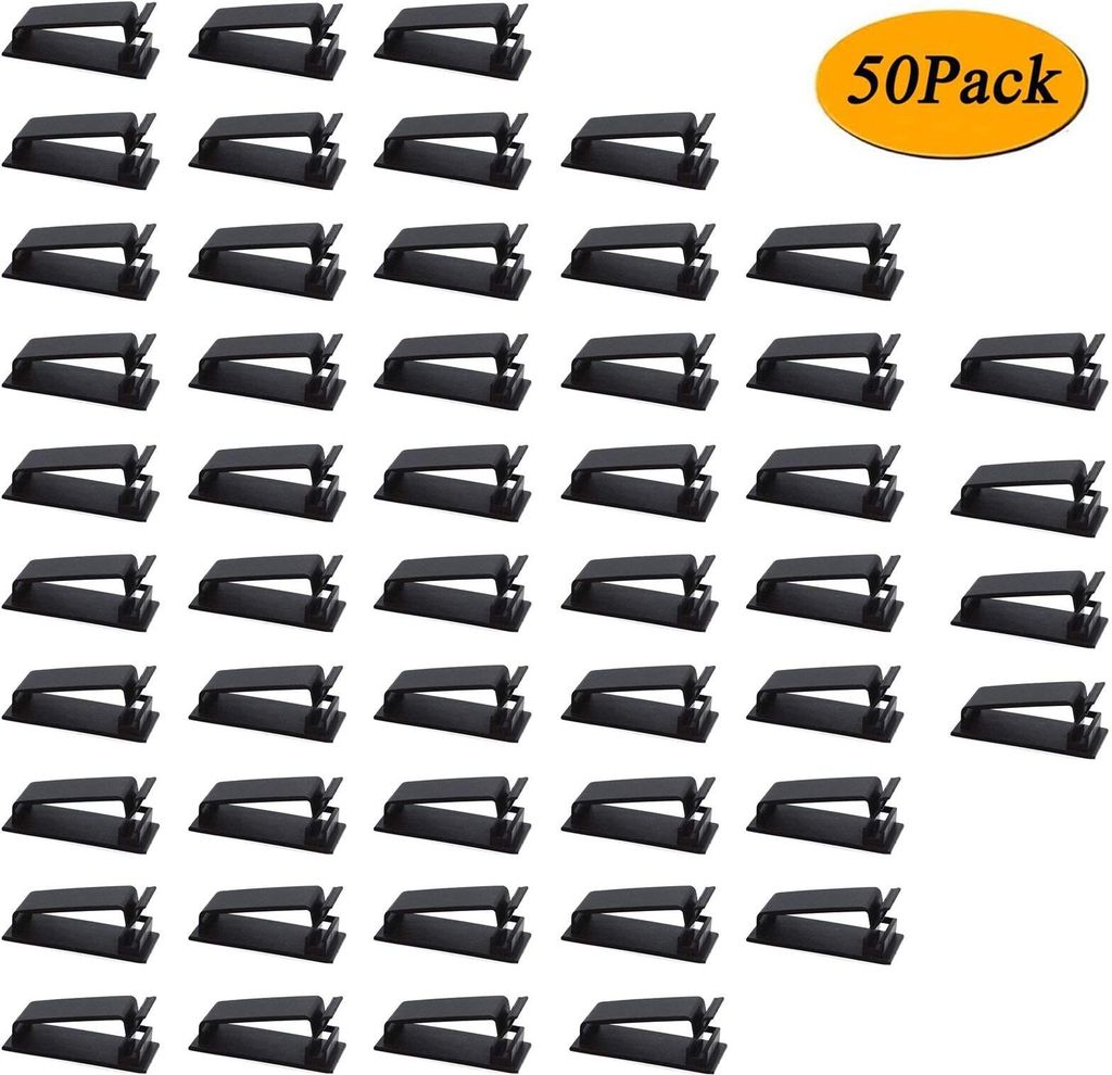 50 Selbstklebende Kabelmanagement-clips, Kabelorganisatoren, Drahtclips, Kabelhalter, Für Unter Dem Schreibtisch, Im Homeoffice, Für Fernseher, Computer, Ethernet.