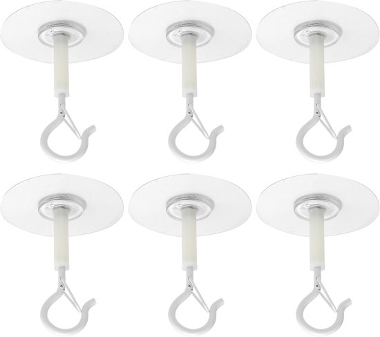 Selbstklebende Deckenhaken, 6 Stück, Metall, Hängehaken, Professionelle Deckenhaken, Zum Aufhängen Von Pflanzen Und Blumentöpfen, 6,5 × 6 Cm