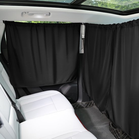 Trennvorhang Für Pkw, Abnehmbar, Sichtschutz – Für Nutz- Und Personenkraftwagen – 140 X 80 Cm, Vorhang + 2 Seitenfenster