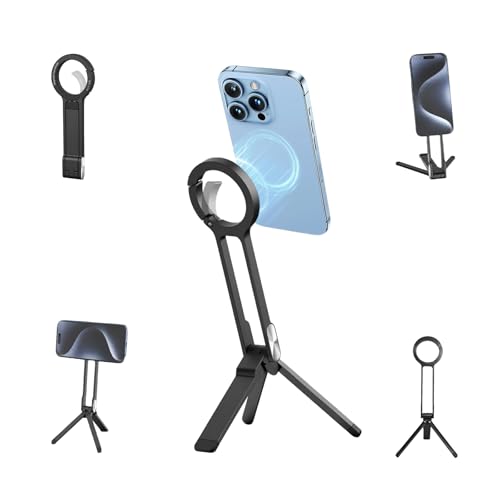 Magnetischer Handyhalter, Faltbarer Halter Mit Federklemme, Halterung Aus Aluminiumlegierung Für Livestreaming Und Außeneinsatz, Starker Magnet Mit