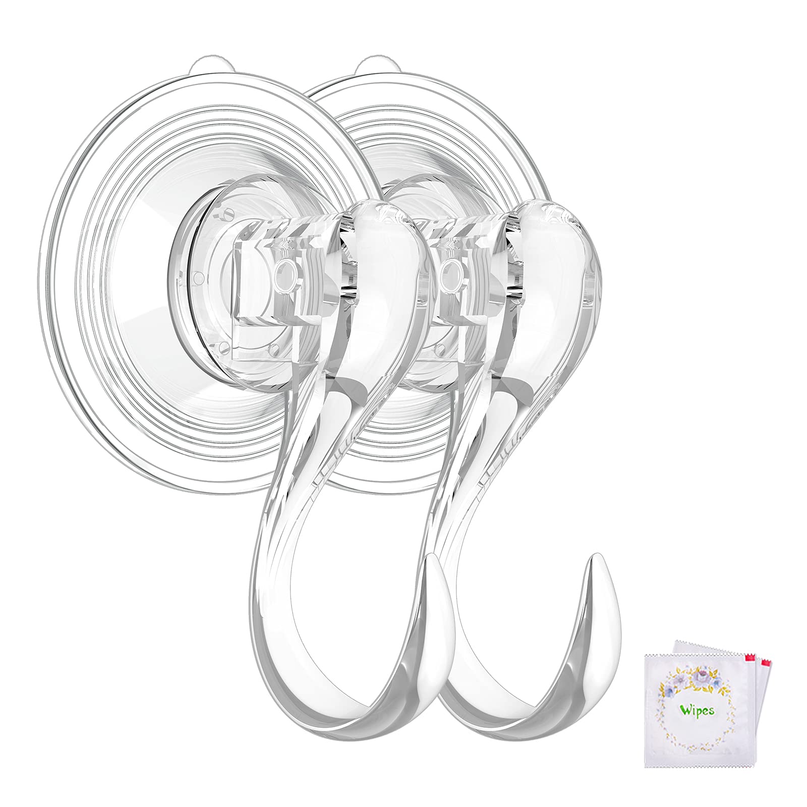Saughaken, Kleine Duschhaken Mit Feuchttüchern, Robust, Abnehmbar Und Wiederverwendbar, Transparent, 4 Stück.