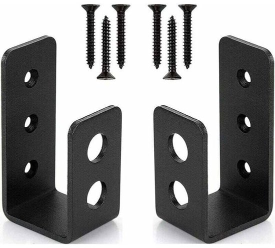 Set Aus Zwei Robusten Stahltürhalterungen, Geeignet Für 2x4 Zoll (5x10 Cm) Türen, Mit U-förmiger Sicherheitsstange.