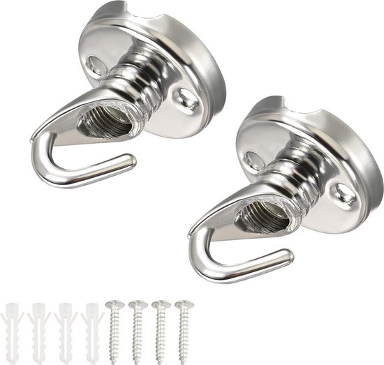 2 Pendelleuchten-halterungshaken – Öffnung – Haken – Beleuchtungszubehör – Silber – Geeignet Für Deckenleuchten Und Pflanzenkorbhalterungen – 32 X 35 Mm