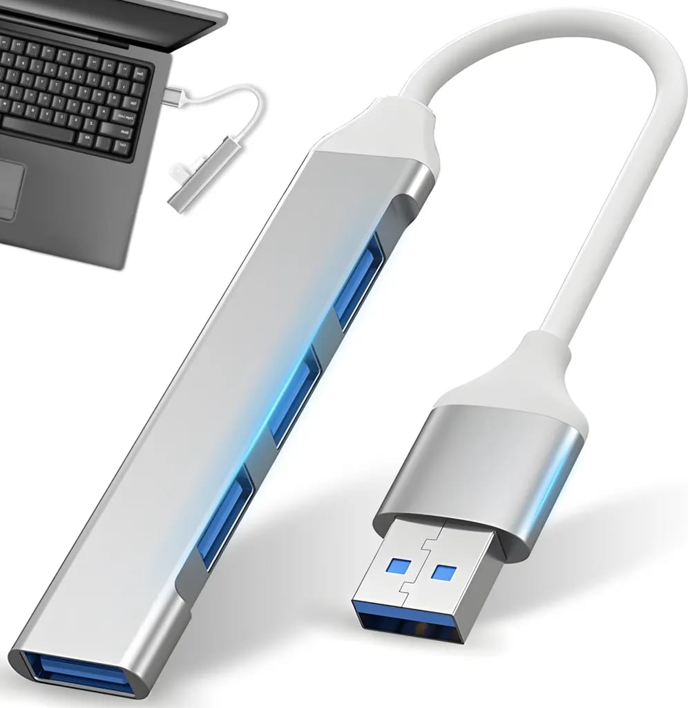 4-port Usb 3.0 Hub, Daten-hub, Usb-erweiterung Bis Zu 5 Gbit/s, 4-port Splitter-dockingstation, Für Geschikt Voor Pcs Und Laptops.