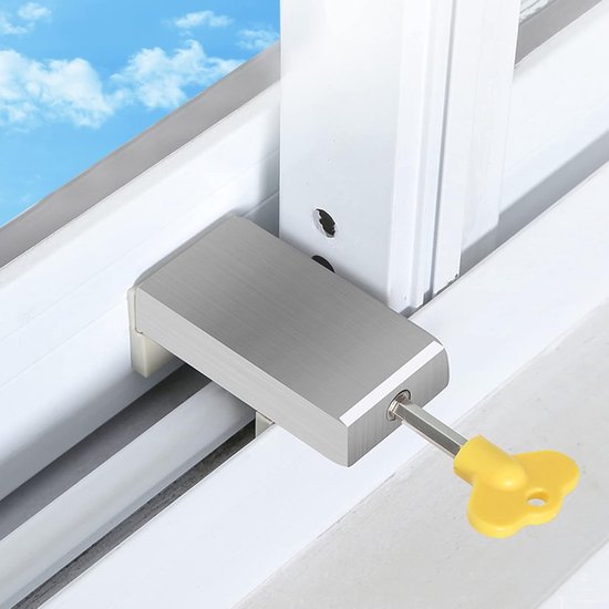 Schiebetürsicherungen, Fensterstopper Mit Schlüssel, Verstellbare Kindersicherungen Für Fenster, Schiebetürstopper, Fensterbegrenzer Für Kindersicherheit (1 Stück)