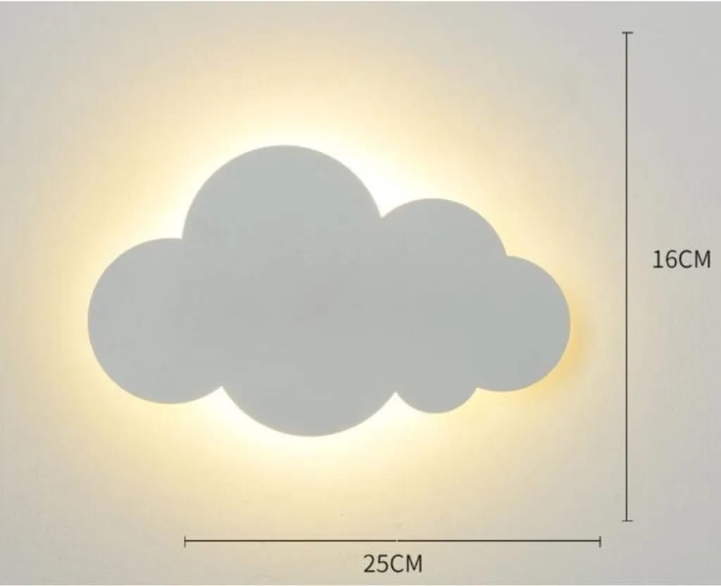 Wolkenförmige Wandleuchte – Wandleuchte Für Den Innenbereich – Acryl-lampenschirm Mit Integrierter Led-beleuchtung – Dreifarbige Dimmfunktion – 25 X 16 Cm – Für Kinderzimmer