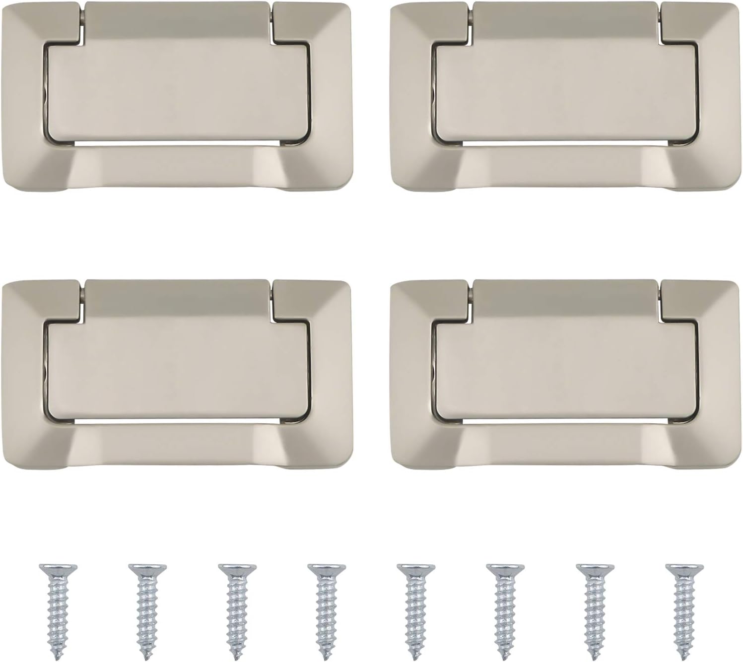 4-teiliges Set Schubladengriffe Aus Nickel, Verdeckte Griffe, Material: Zinklegierung, Geeignet Für Schrankschubladen.