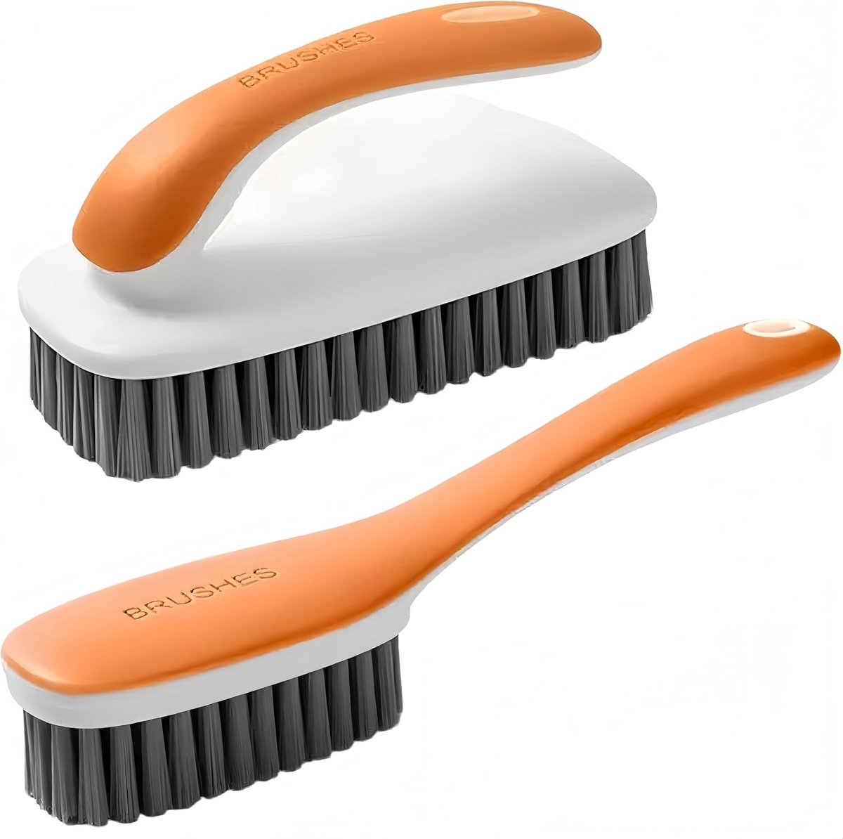 Reinigungsbürsten-set – Kleiderbürsten – Fleckenentfernung – Ergonomischer Griff – 14 X 7 X 5 Cm – Orange