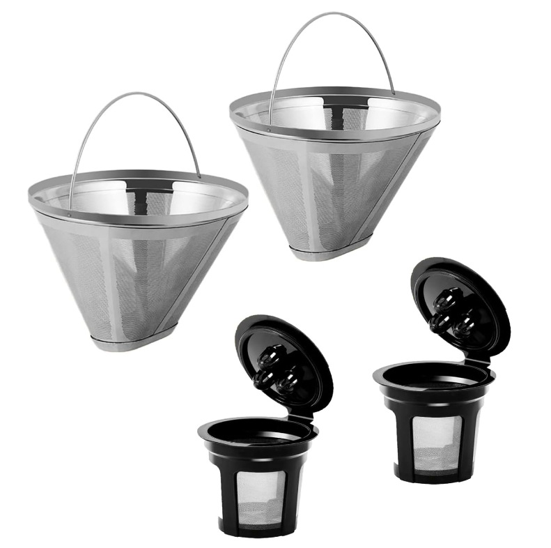 Geeignet Für Icafila/ninja Cfp300 Kaffeemaschinen – Wiederverwendbarer Kaffeefilter – 2 K-cups Mit Drei Löchern + 2 Edelstahl-filtersiebe
