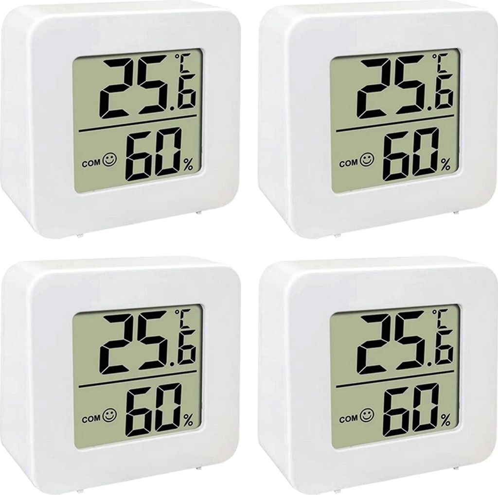 4-teiliges Innenthermometer, Digitales Raumthermometer, Intelligentes Lcd-hygrometer