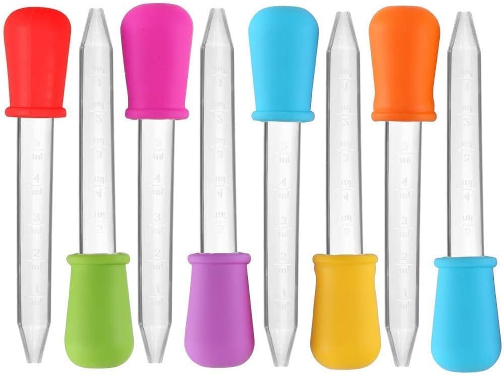8er-pack Silikon-flüssigkeitspipetten, 5 Ml, Für Klare Flüssigkeiten Und Getränke, Mit Kugelspitzen, Geeignet Für Kinder Und Bonbonformen