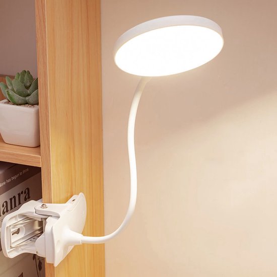 Leselampe Mit Led-klemmfunktion, Usb-aufladbar, Flexibel, Drei Dimmstufen, Für Den Nachttisch