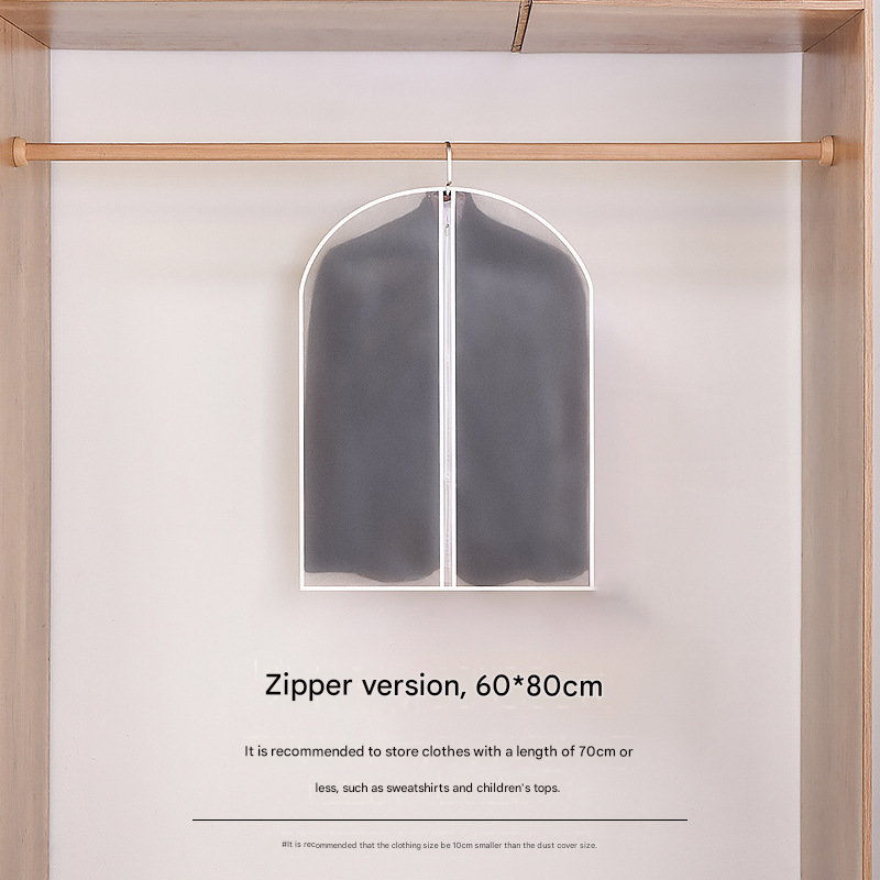 60 X 80 Cm Großer, Weißer, Mattierter Staubschutzbeutel Mit Reißverschluss (4 Stück), Waschbarer Staubbeutel Für Mäntel, Wasserdichter, Transparenter Kleidersack Zum Aufhängen, Anzughülle