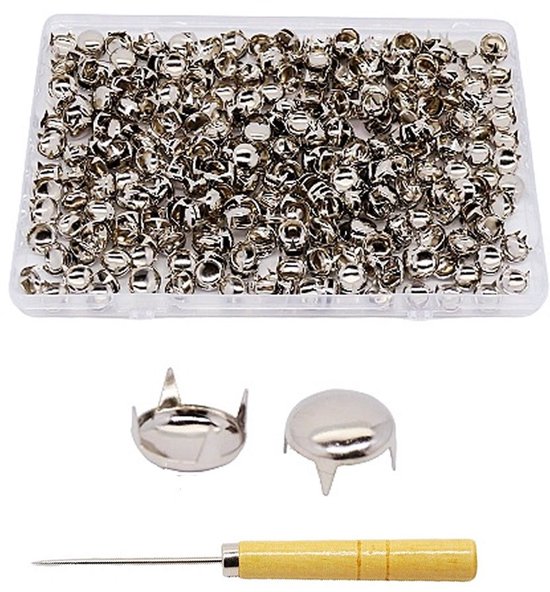 500 Runde Nieten - Silber, 10 Mm - Zur Herstellung Von Gothic-kleidung - Auch Geeignet Für Kleidung, Taschen, Schuhe, Punkrock, Schmuck, Kunsthandwerk Usw.
