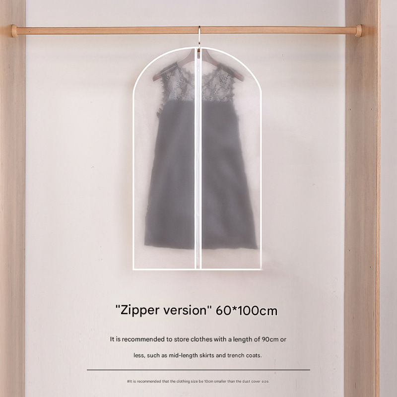 4 Weiße, Mattierte Staubbeutel Mit Reißverschluss (60 X 100 Cm), Waschbare Staubbeutel Für Mäntel, Wasserdichte, Transparente Kleidersäcke Zum Aufhängen, Anzughüllen