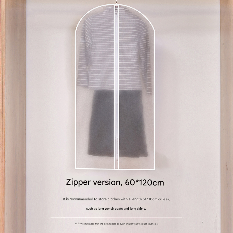 60 X 120 Cm Großer, Weißer, Mattierter Staubschutzbeutel Mit Reißverschluss (4 Stück), Waschbarer Staubbeutel Für Mäntel, Wasserdichter, Transparenter Kleidersack Zum Aufhängen, Anzughülle