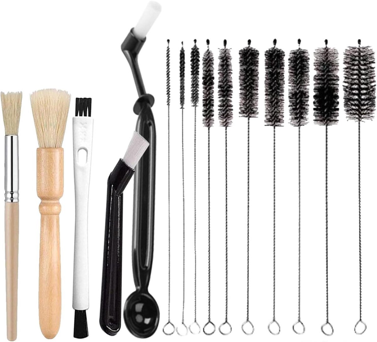 15-teiliges Kaffeemaschinen-reinigungsbürstenset – Spezielle Barista-bürsten Für Espressomaschinen. Dieses Reinigungsset Enthält Eine Vielzahl Von Bürsten.