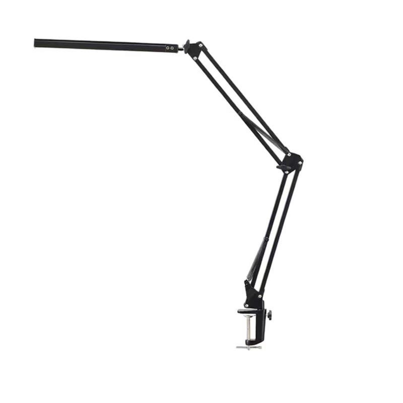 Faltbare 12-w-led-leuchte Mit Clip, 10 Helligkeitsstufen, 3 Farbmodi, Verstellbar, Augenschonend, Inklusive 5v/2a-netzteil. Schwarz.