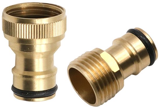 Messing-wasserhahn-schlauchadapter-set, 2-teilig, 22 Mm/24 Mm
