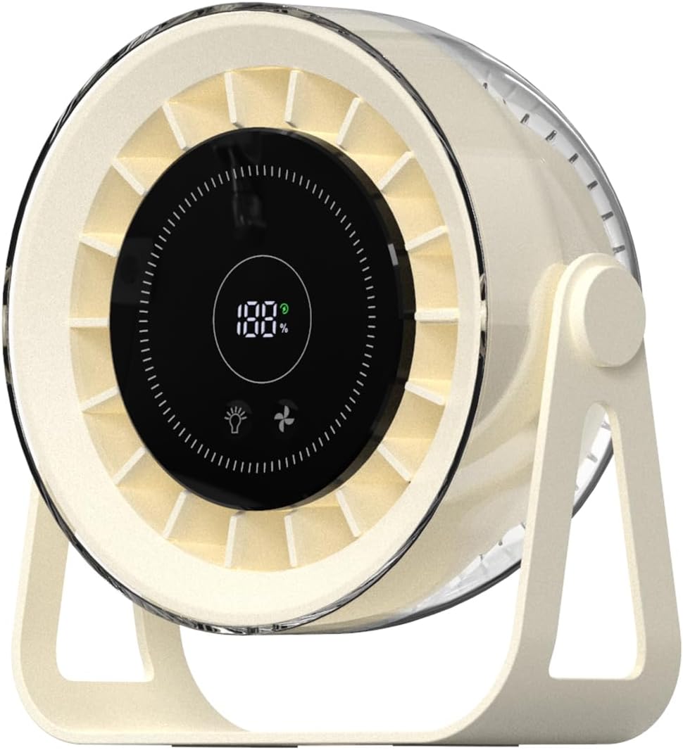 Usb-tischventilator (klein) – 4000 Mah – Tragbarer Tischventilator – Wiederaufladbar Mit Led-digitalanzeige – Luftzirkulation – Kühlung – Büro – 4000 M
