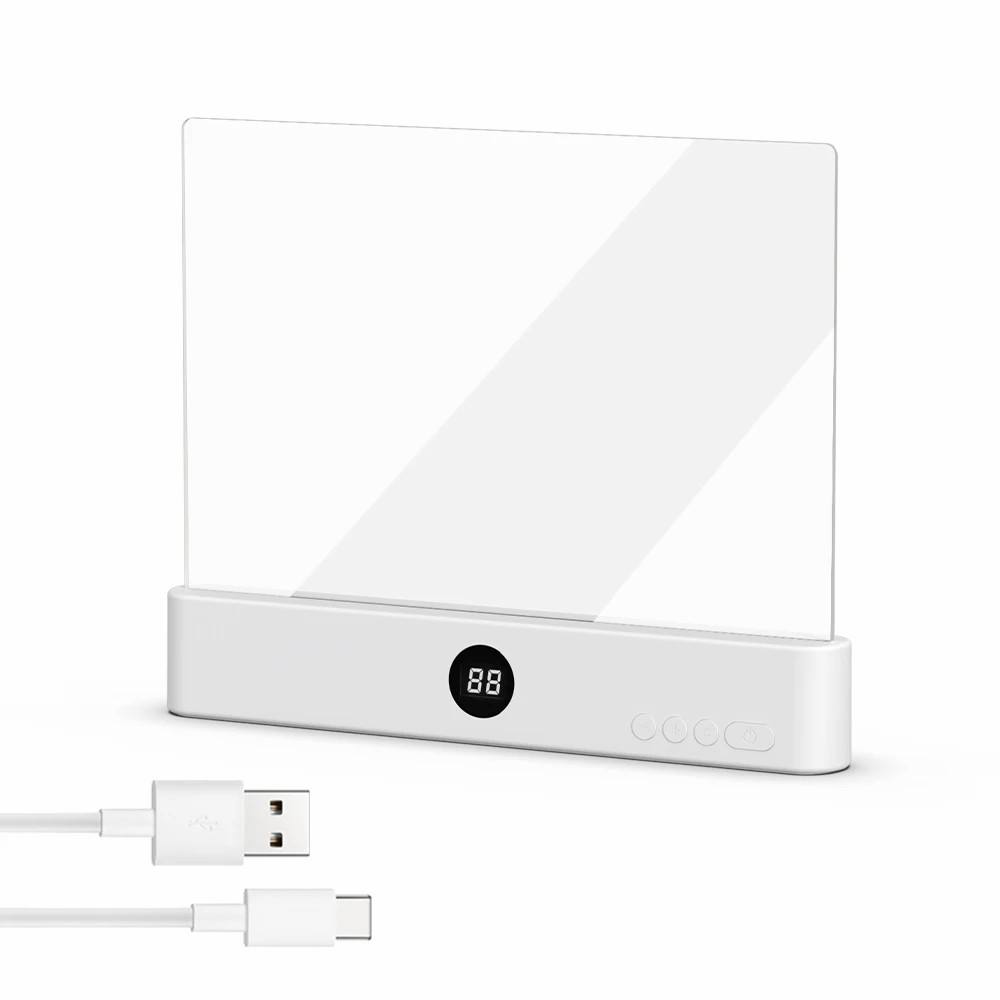 Weißes, Kabelloses, Tragbares, Wiederaufladbares, Transparentes Led-buchlicht-tablet/schreibtisch Zum Lesen Im Bett.