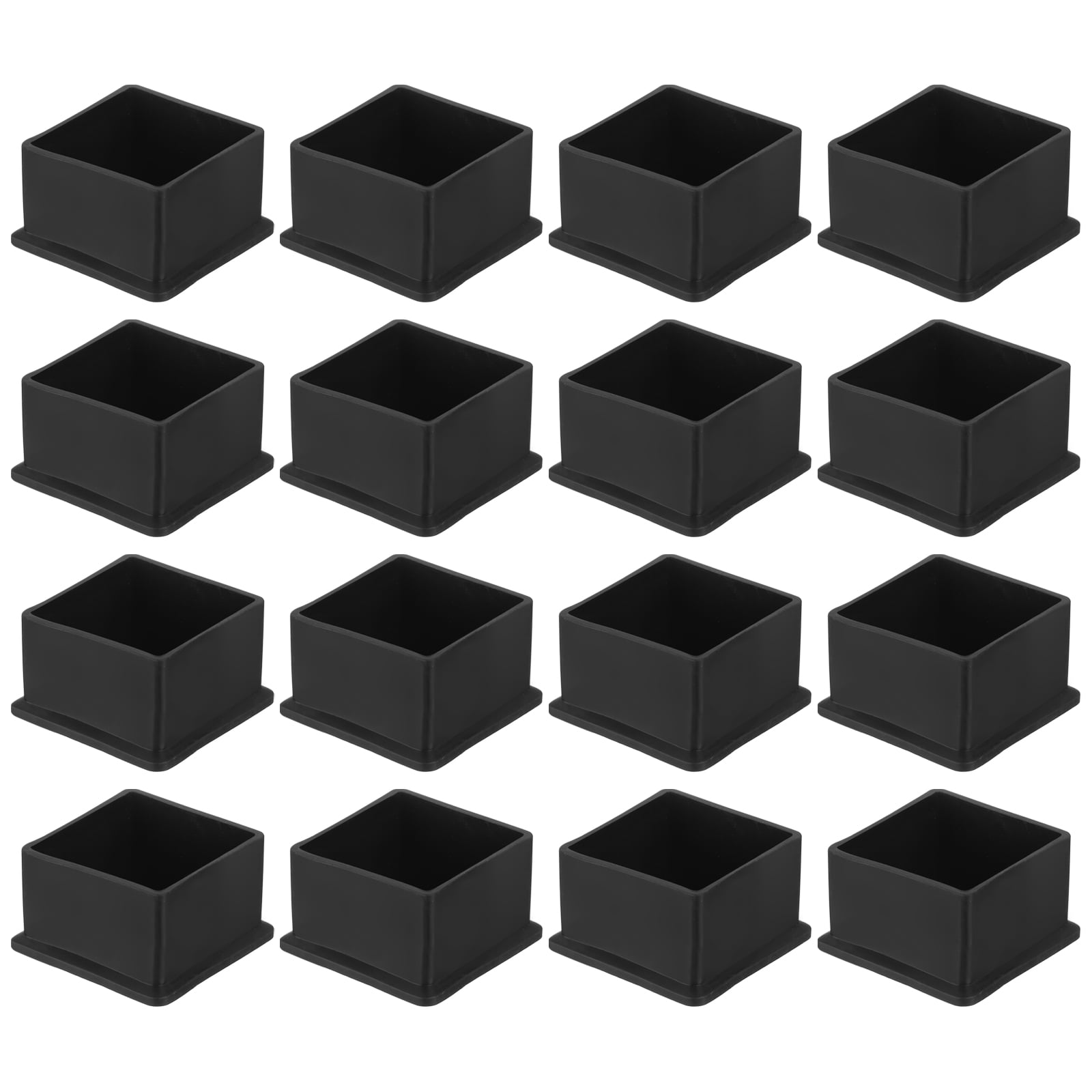 16er-pack Quadratische Stuhlbeinschoner, 50 Mm X 50 Mm Außendurchmesser, Schwarze Möbelbeingleiter/tischbeinschoner