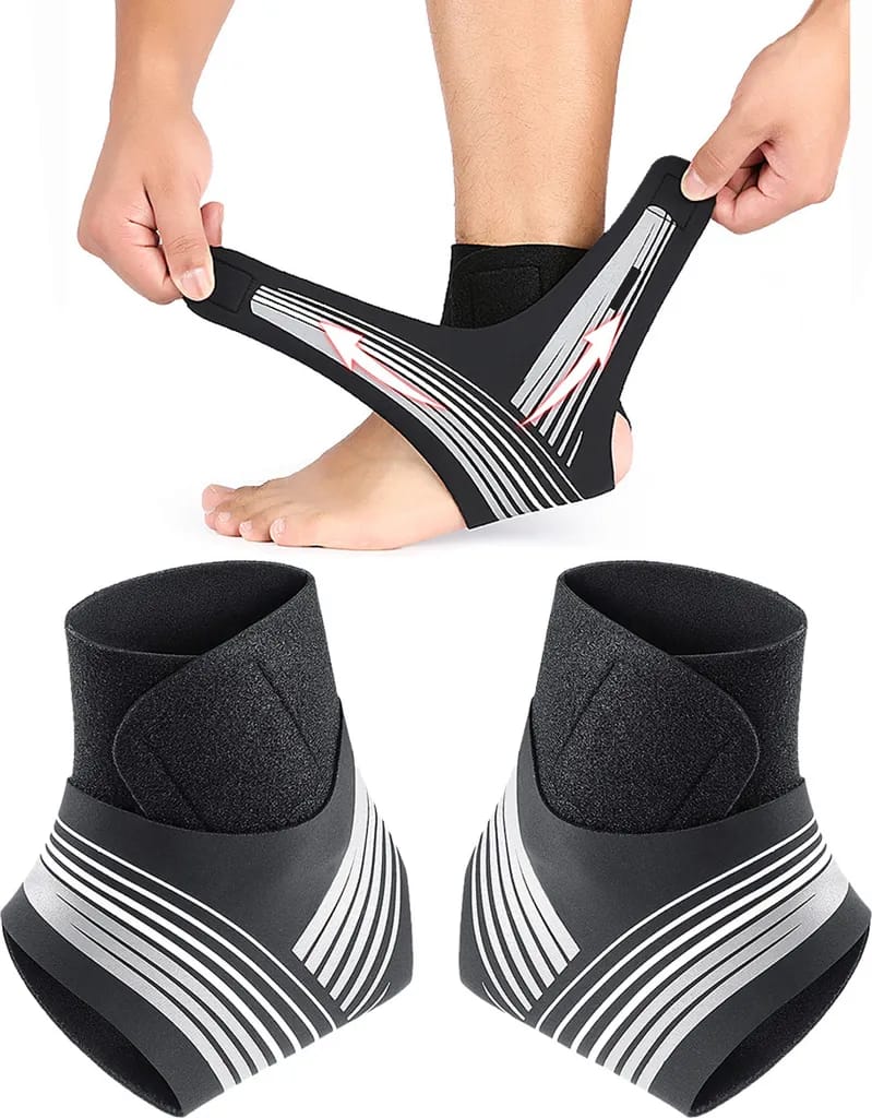 Atmungsaktive Kompressions-knöchelorthesen Im 2er-pack, Unisex, Elastische Verstauchungsmanschette, Bietet Schutz Beim Sport. Größe Xl.