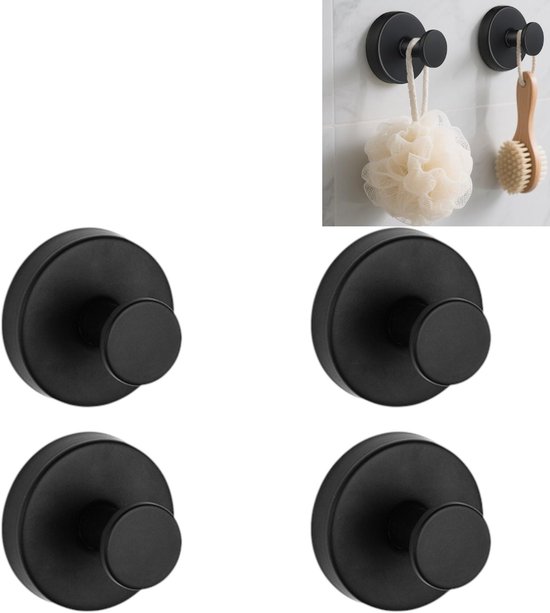 4-teiliges, Elegantes Handtuchhaken-set Aus Schwarzem Edelstahl Im Prager Stil – 4,70 X 5,99 Cm