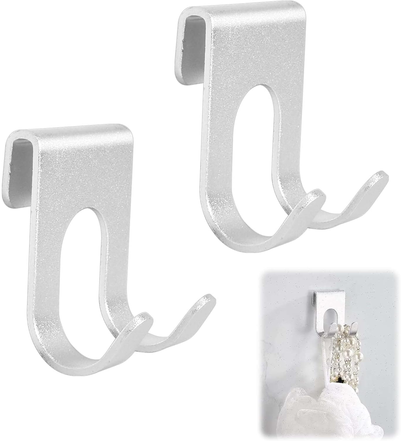 2-teiliges Rasiererhalter-set, Rasiererhalterhaken Aus Edelstahl, Wasserfeste, Selbstklebende Rasiererhalter, Kein Bohren Erforderlich Für Das Badezimmer