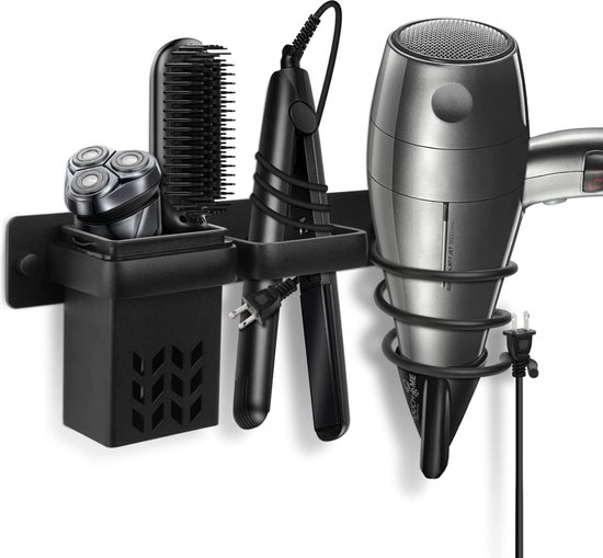 Wandhalterung Für Haartrockner Und Glätteisen, Hitzebeständiger Aluminium-aufhänger Und Zubehör-organizer Für Salon Und Zuhause