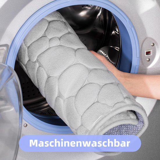 Badematte – Memory-schaum, Saugfähig, Rutschfest, Dekorativ, Geeignet Für Bad Und Wohnzimmer, Hellgrau, 40 X 60 Cm
