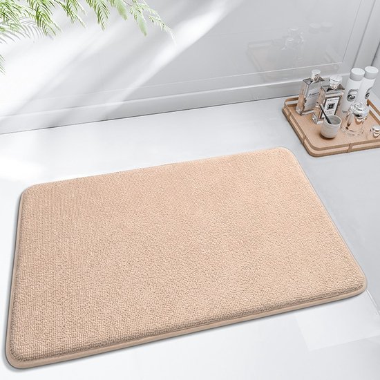 Badematte Aus Memory-schaum, Weich Und Rutschfest, Waschbar, Verdickte, Saugfähige Badematte, Duschmatte - 40 X 60 Cm, Khaki.