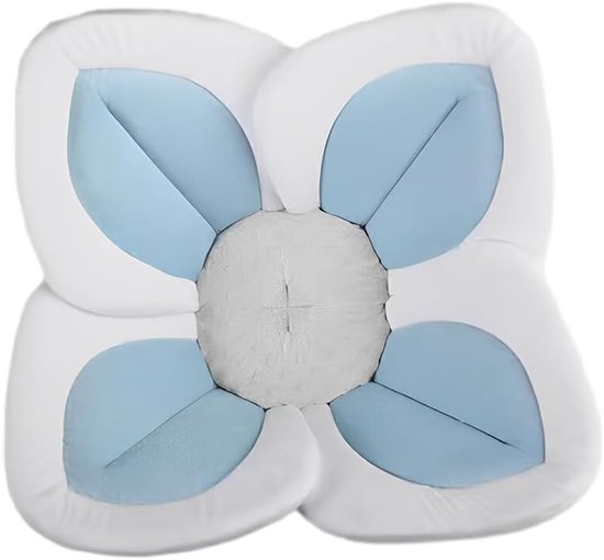 Weiche Und Bequeme Babybadematte Aus Einem Lebendigen Und Entspannten Stoff Badehocker Aus Netzgewebe Mit Blumenmuster, 80 Cm, Blau.