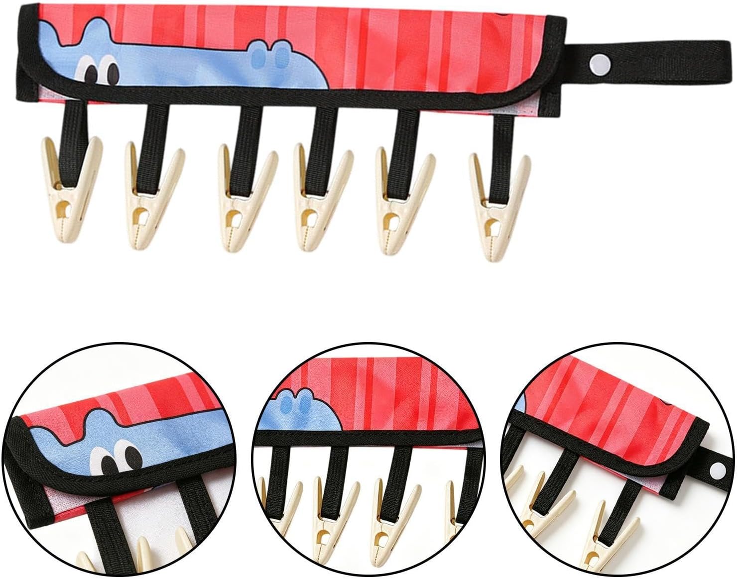 Tragbarer, Faltbarer Reisekleiderbügel, Schnelltrocknender Wäscheständer, 38,6 X 19,2 Cm, 6-clip-system, Hakenbügel, Faltbares Reise-clip-set