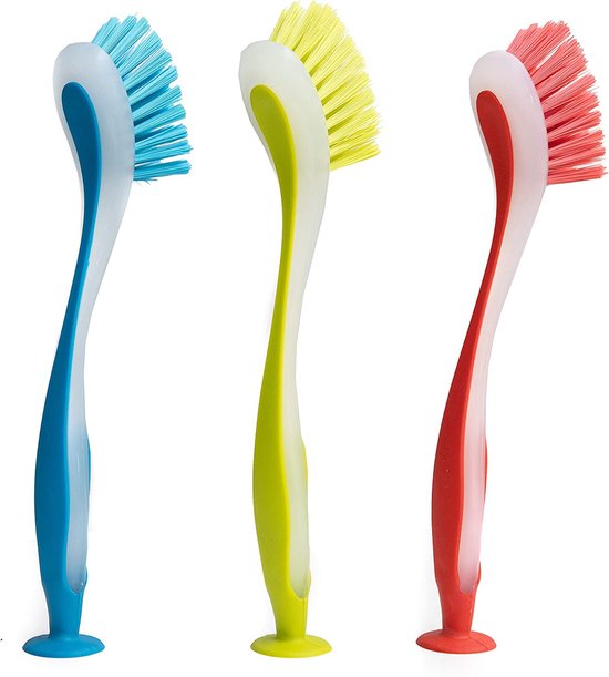 3-teiliges Spülbürsten-set, Fliesenbürste, Fugenbürste Für Badezimmerwände, Kantenbürste Mit Saugnapf, Küchenhelfer, Mehrzweck