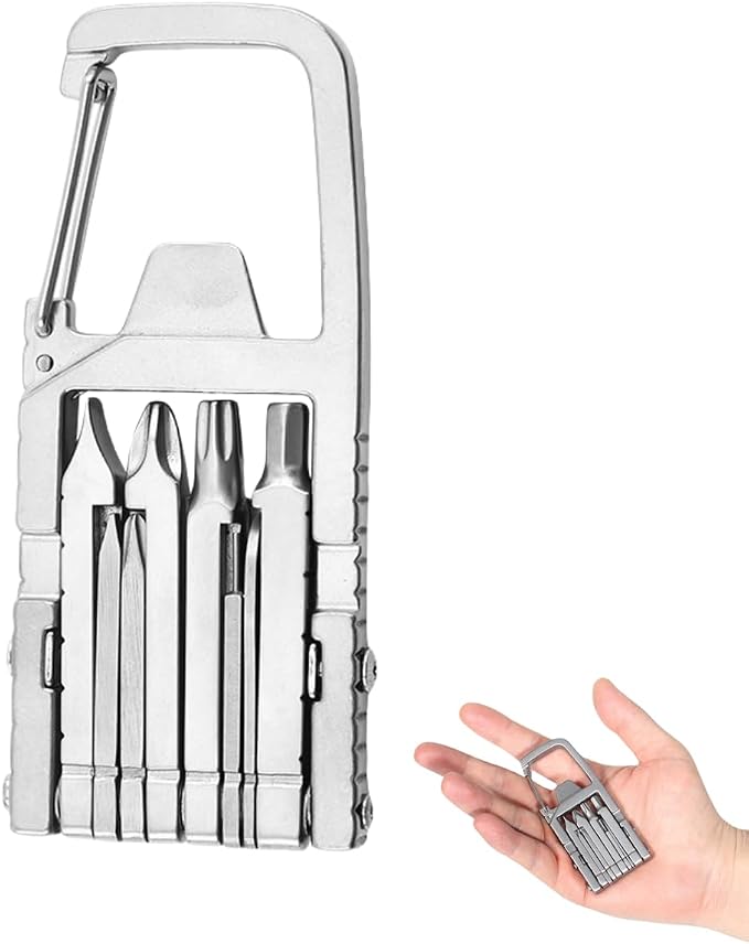 Mini-multitool Für Den Persönlichen Gebrauch – 12-in-1-schlüsselanhänger Mit Werkzeug, Spitzzange, Flaschenöffner, Handyhalterung, Schraubendreher Und Karabinerhaken
