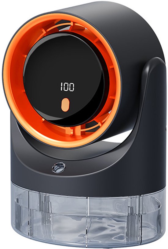 Tragbarer Mini-verdunstungskühler, 450 Ml, 100 Geschwindigkeitsstufen, 4,5 W, Usb-c, Grau
