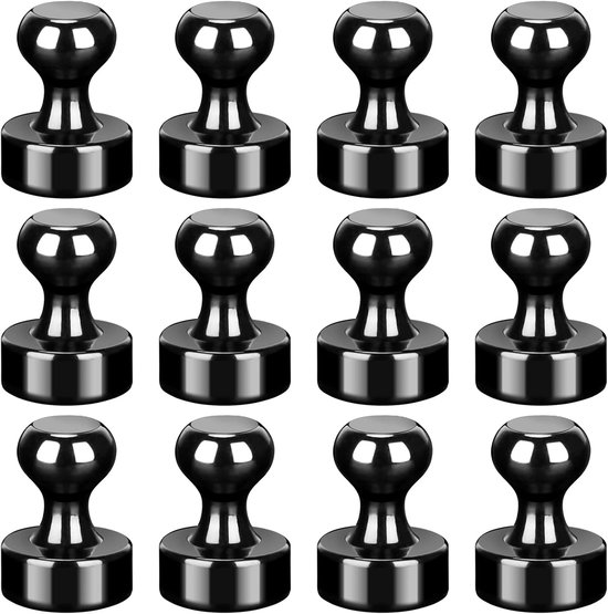12er-pack Starke Neodym-kühlschrank-/whiteboard-magnete – Schwarz