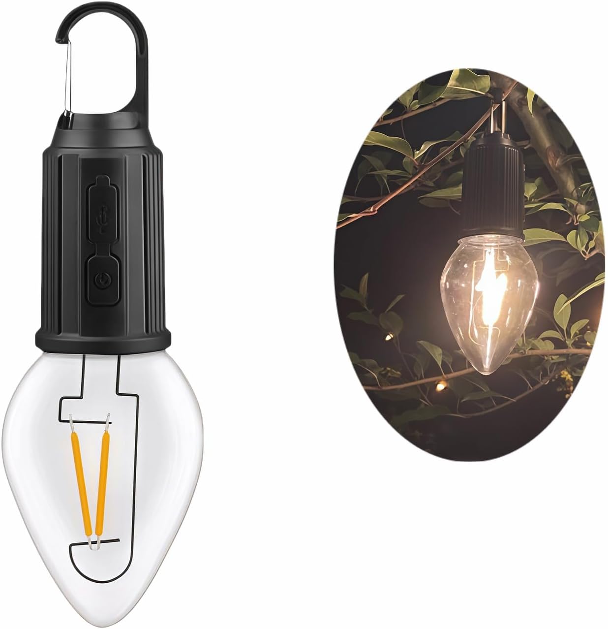 Tragbare Led-campinglampe – Überall Mit Haken Aufhängbar – Usb-c-aufladbar – 3 Helligkeitsstufen – Wasserdicht – Für Notfälle – Zelt – 1 Stück