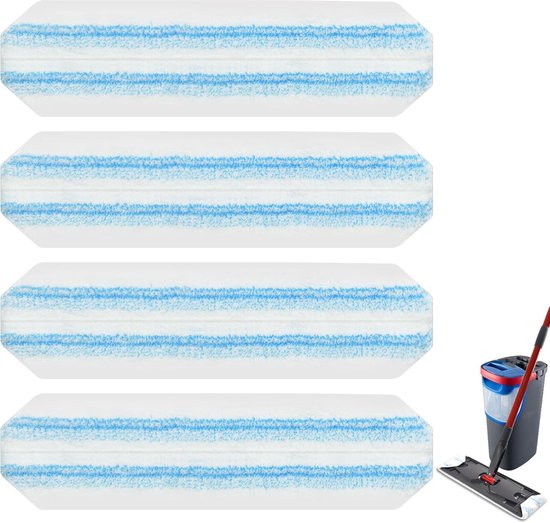 Mikrofaser-wischmoppbezüge – 4 Stück – Ersatz-wischmoppbezüge Passend Für O Cedar H2pro Wischmopp – Für O-cedar Vileda H2pro Flachmopp – Nass- Und Trockenreinigungstücher