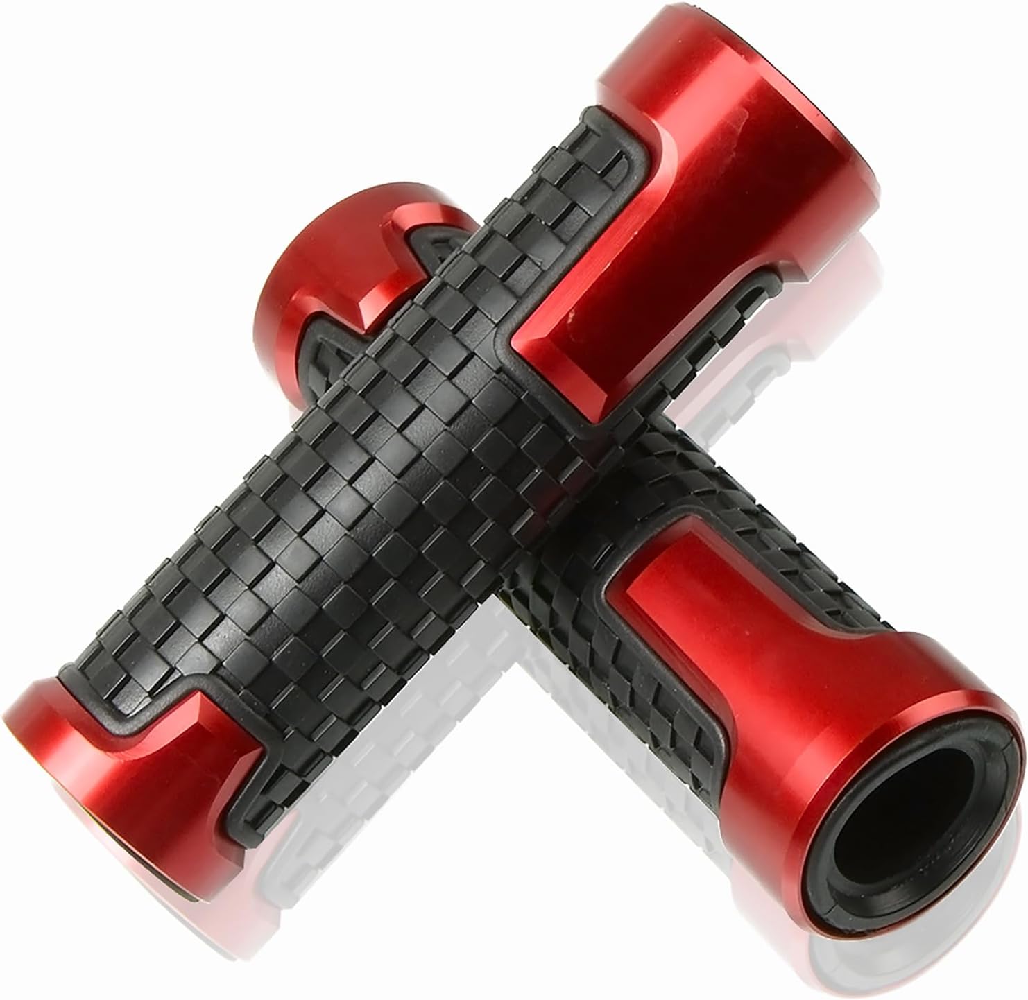 Motorrad-fahrrad-lenkerabdeckung, Cnc-gefräst, Gummiabdeckung, 22 Mm Lenker, Universell, Rot