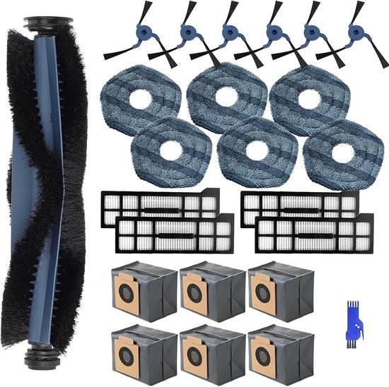 Ersatzteile Für Den Eufy X10 Pro Omni Saugroboter, 24-teilig: 6 Staubbeutel, 1 Hauptbürste, 4 Filter, 6 Wischmopps, 6 Seitenbürsten, 1 Bürstenkopf